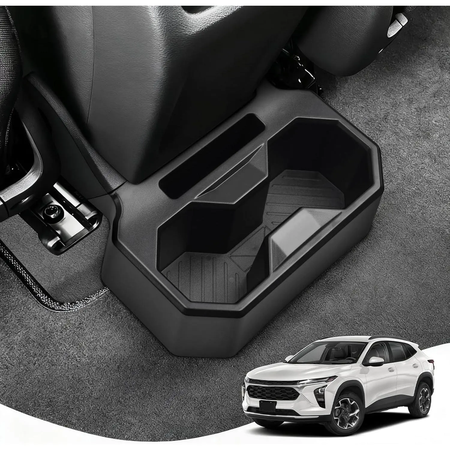Car Backseat Cup Holder, Fixable Rear Cup Holder Organizer Tray with Tools, Interior Accessories Floor Back Seat Cup Holder for Chevy Chevrolet Trax 2024 2025 2026