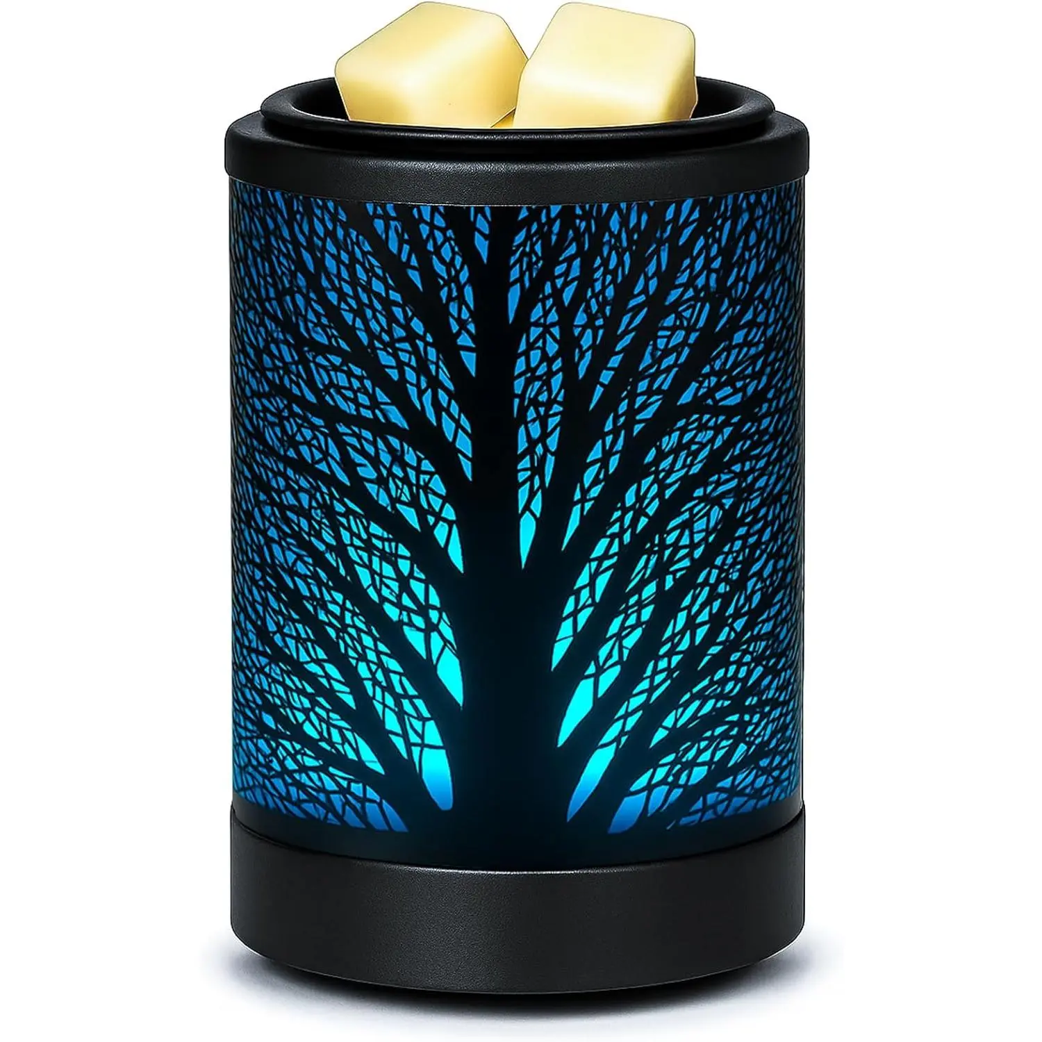 Wax Melt Warmer Electric Wax Warmer PTC Heating Plate with 7 Colors LED Changing Light Reusable Silicone Fragrance Warmer for Home Office Gifts & Decor