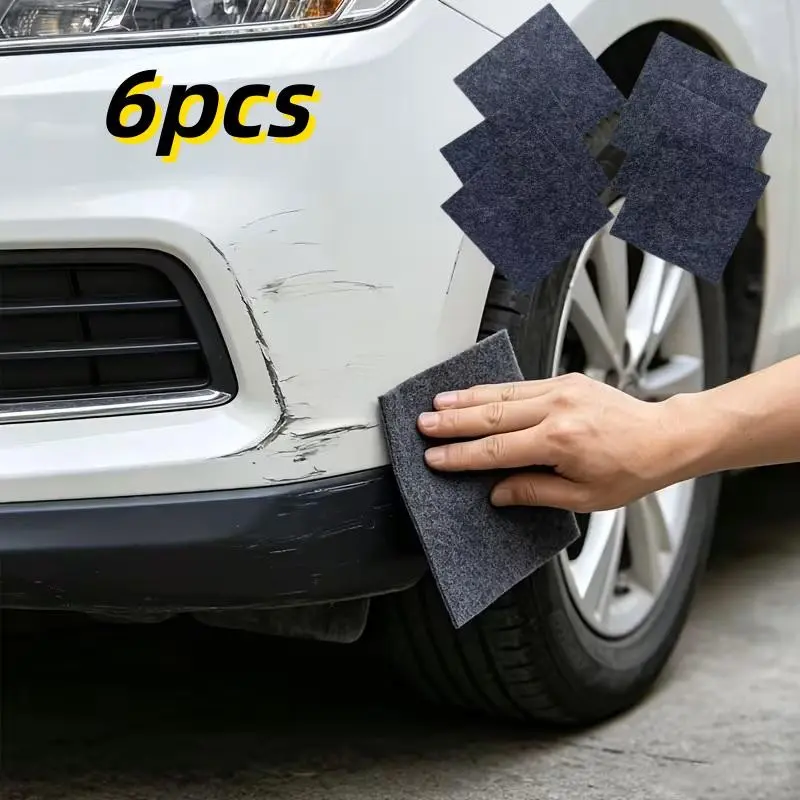 6pcs Car Nano Magic Cloth Scratch Repair Kit, Car Scratch Remover, Universal Auto Care Accessories for Minor Scratches and Swirl Marks, Paint Polishing Tool