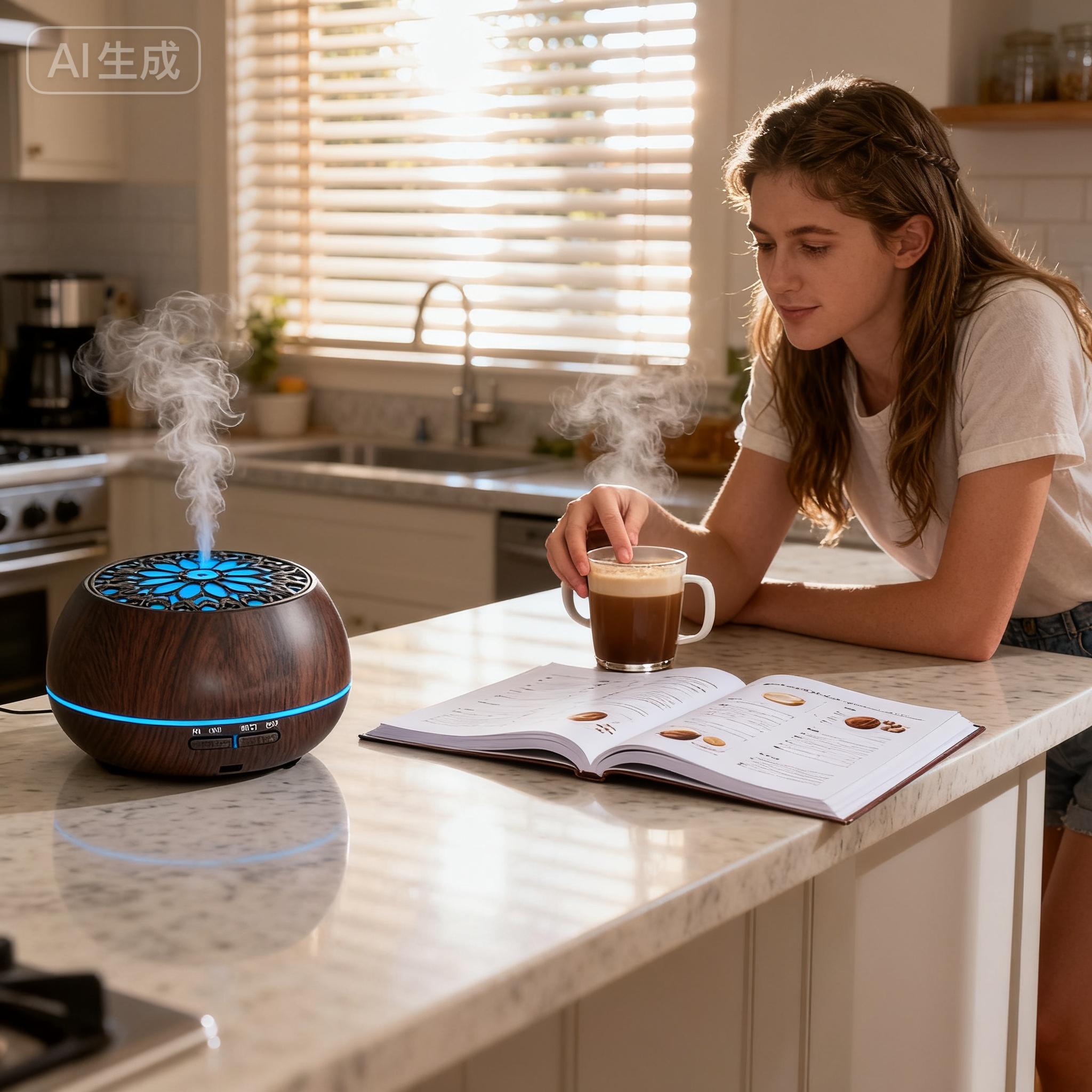 550ml Large-Capacity Essential Oil Diffuser | Remote Control + 6 Essential Oil Blends Included | 7-Color LED Lights & Auto Shut-Off | Ideal for Home, Office and Spa