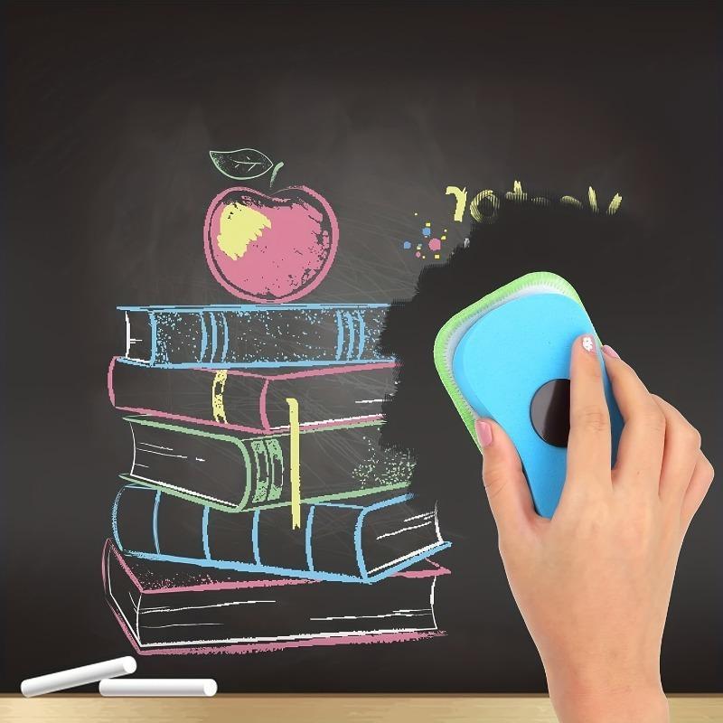 Washable Chalkboard Eraser, 3 Counts/set Magnetic Chalkboard Eraser, Dry Eraser, Reusable Chalk Eraser for Home and Office School Dormitory