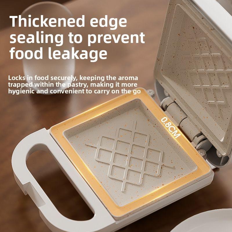 Multifunctional Household Breakfast Maker with Sealed Edge, Compact Toaster, Waffle Iron & Bread Toaster
