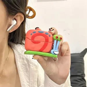 3D Cute Cartoon Snail Silicon Case For Samsung Galaxy Buds 3 Pro Case Wireless Protective Shell Samsung Galaxy Buds3 Cover Funda