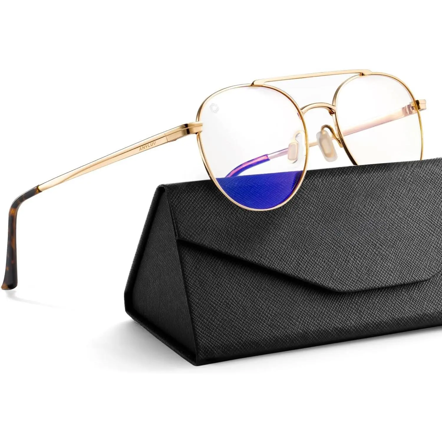 Blue Light Glasses for Men, Circular Frame Single Brow Bridge Design Campus Style Glasses Anti  for Screen
