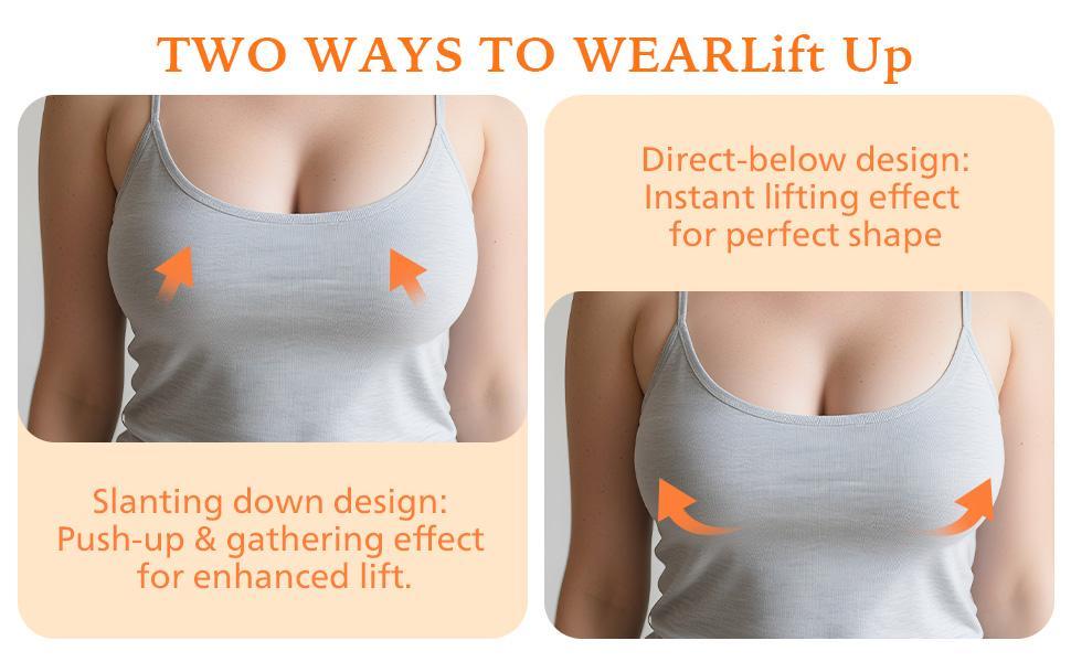 Sticky Bra Inserts Push Up for Women Reusable Stick Bra Double Sided Strapless Waterproof Adhesive Bra Pads