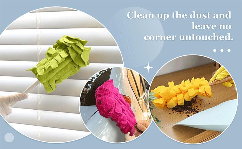 5-Pack Microfiber Dusters with Handle 360° Electrostatic Dust Collectors Reusable Wet & Dry Use Replaceable Brush Heads for Home Blinds Fan Car Cleaning Washable Fragrance-Free