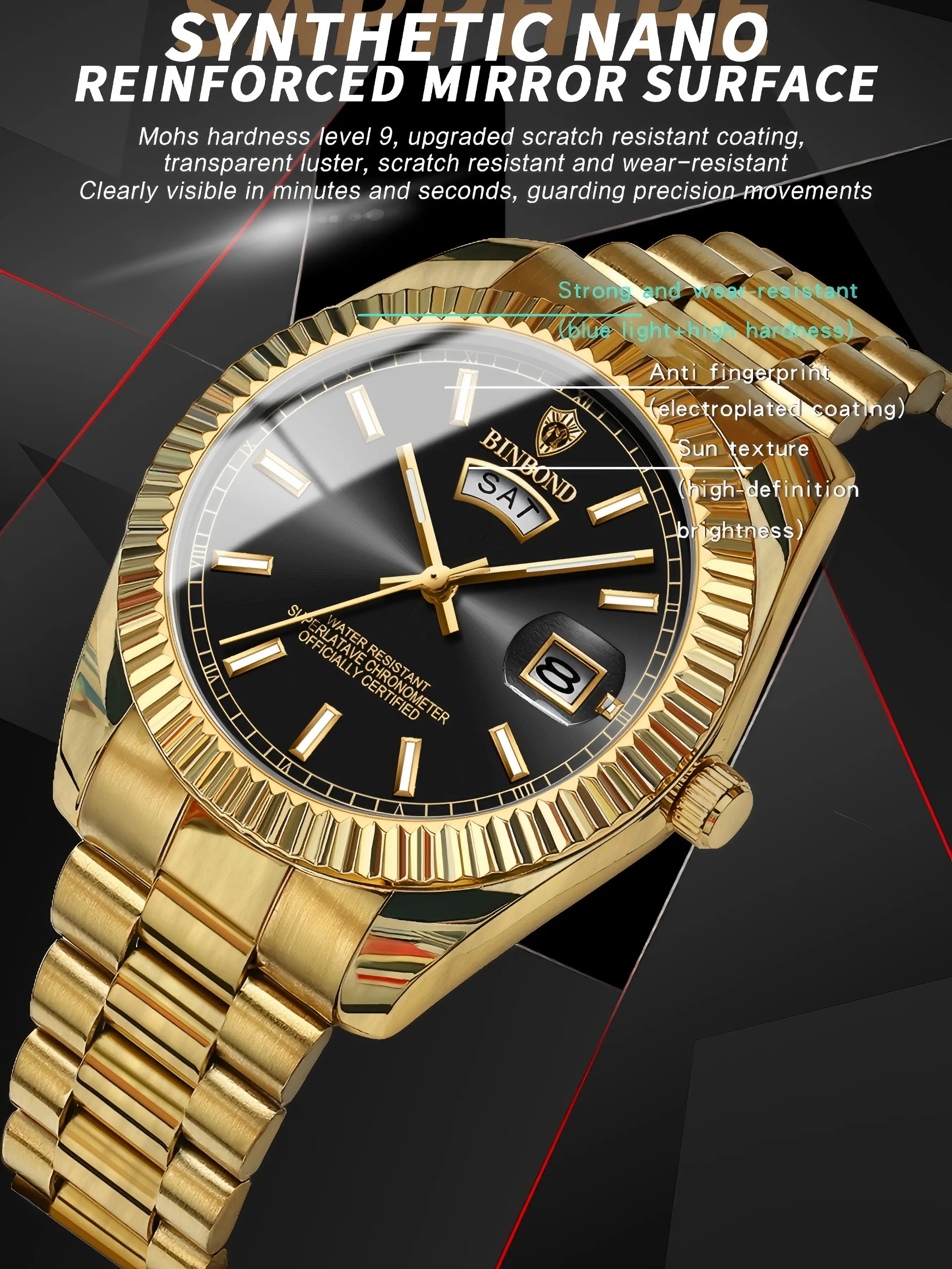 Men's Round Dial Analog Quartz Watch, Night Light Party Watch, Casual Stainless Steel Wristwatch, Birthday Gift with Box