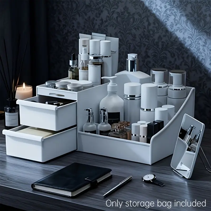 Drawer cosmetic storage box, drawer-style storage box for cosmetics and skin care products, desktop dressing table storage basket, multi-functional desktop storage container, household storage box, bathroom dressing table display rack