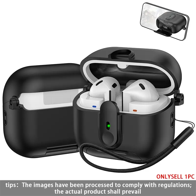 Shockproof Earphone Case with Strap and Snap Button, Compatible with Samsung Galaxy Buds3, Buds3 Pro, Buds3 Ef, Protective Cover