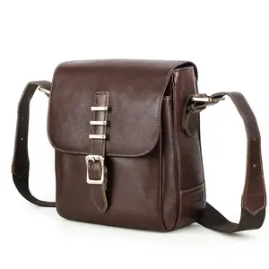 CONTACT'S Genuine Leather Sling Shoulder Bags for Men Flap Crossbody Messenger Bags Men Bag Male Everyday Bags for 7.9inch iPad Mini