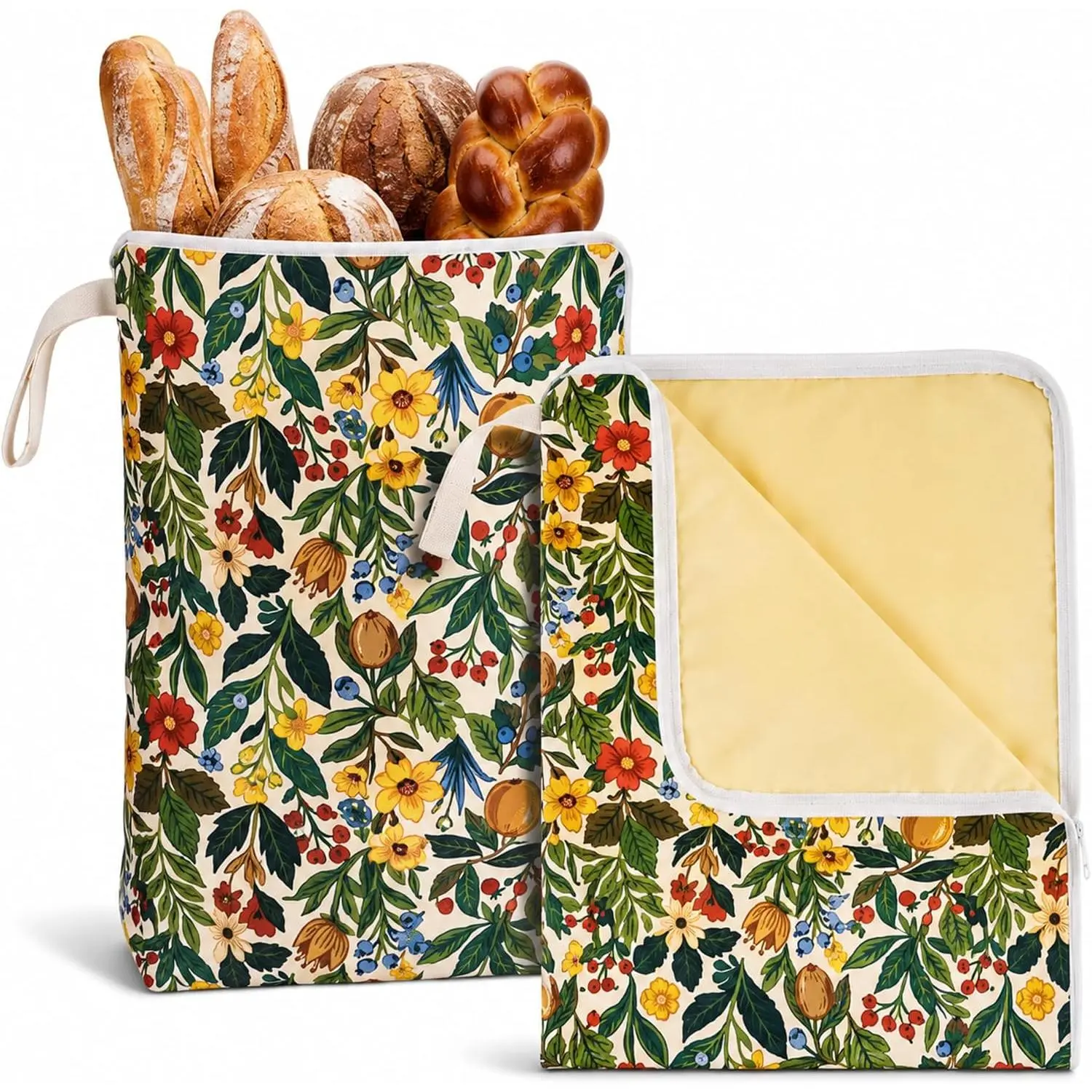 2 Packs Beeswax Bread Bags for Sourdough & Homemade, 13 x 17 Inch  Bees Wax  Bread Storage Bags with Wide Zipper Access for Bakery  Set, Keep  Naturally Freezer Safe