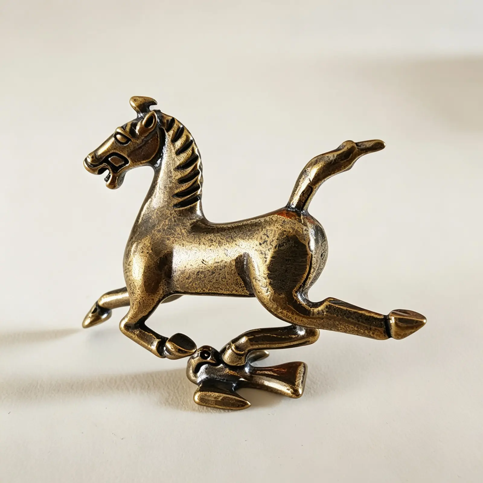 Bronze Pegasus Style Ornament, Vintage Chinese Ancient Horse Design, Desktop Collection Decorative Craft, Antique Art Piece