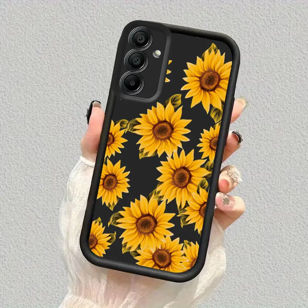 Featuring Sunflower Bloom Pattern Design iPhone Case Compatible with Samsung Galaxy S26 S24 Plus S25 S23 S22 S21 Ultra FE S24+ Note20 A54 A53 A52 A36 A35 A34 A33 A17 A16 A15 A14 A13 2D Printing Soft TPU Cover with Raised Edges