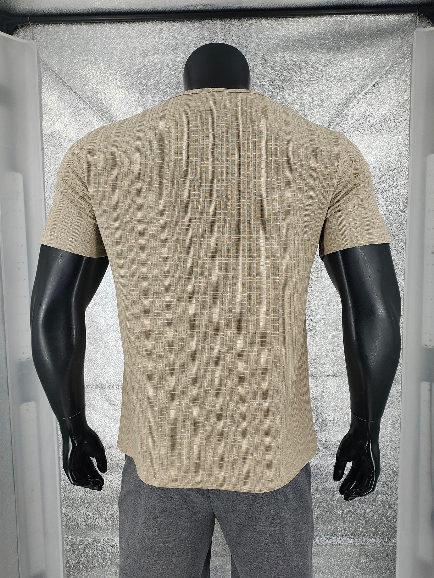 Summer Men's Imitation Hemp Bamboo Joint Loose Breathable Casual V-neck Quick-drying Short-sleeved T-shirt