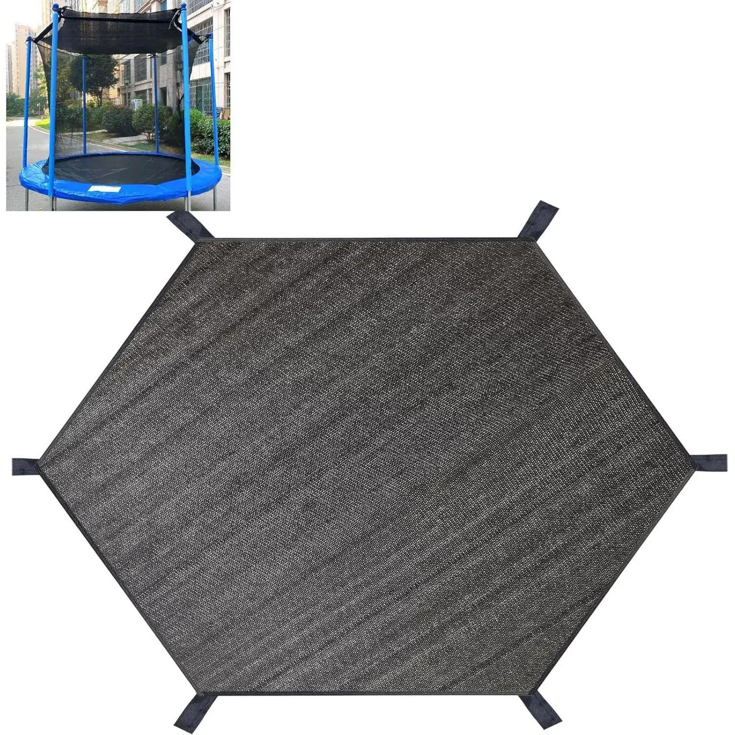 Sun Protection Trampoline Shade Cover Fit for 8FT 10FT 12FT 14FT 16FT Straight Pole Round Trampoline, Easy to Install for Backyard Playground (14FT 6 Poles)