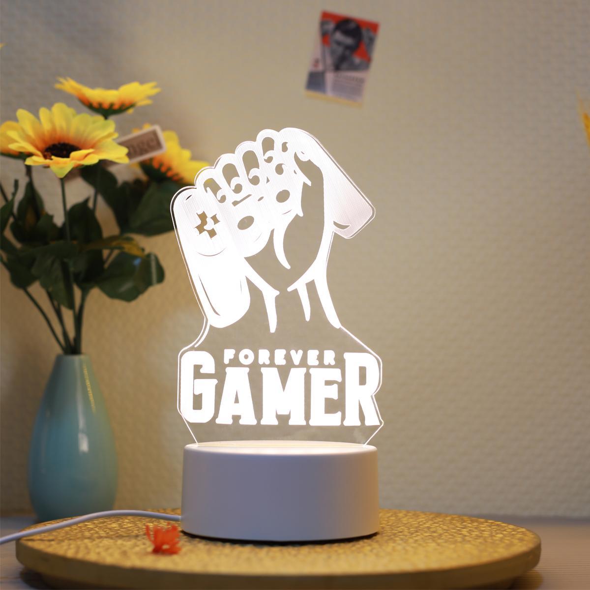Game Controller Night Light, USB Powered Creative Glowing Desk Lamp, Atmosphere Light, 3D Decorative Night Light, Led Mood Light for Bedroom Gift, Home Decor Light, Led Nightlight