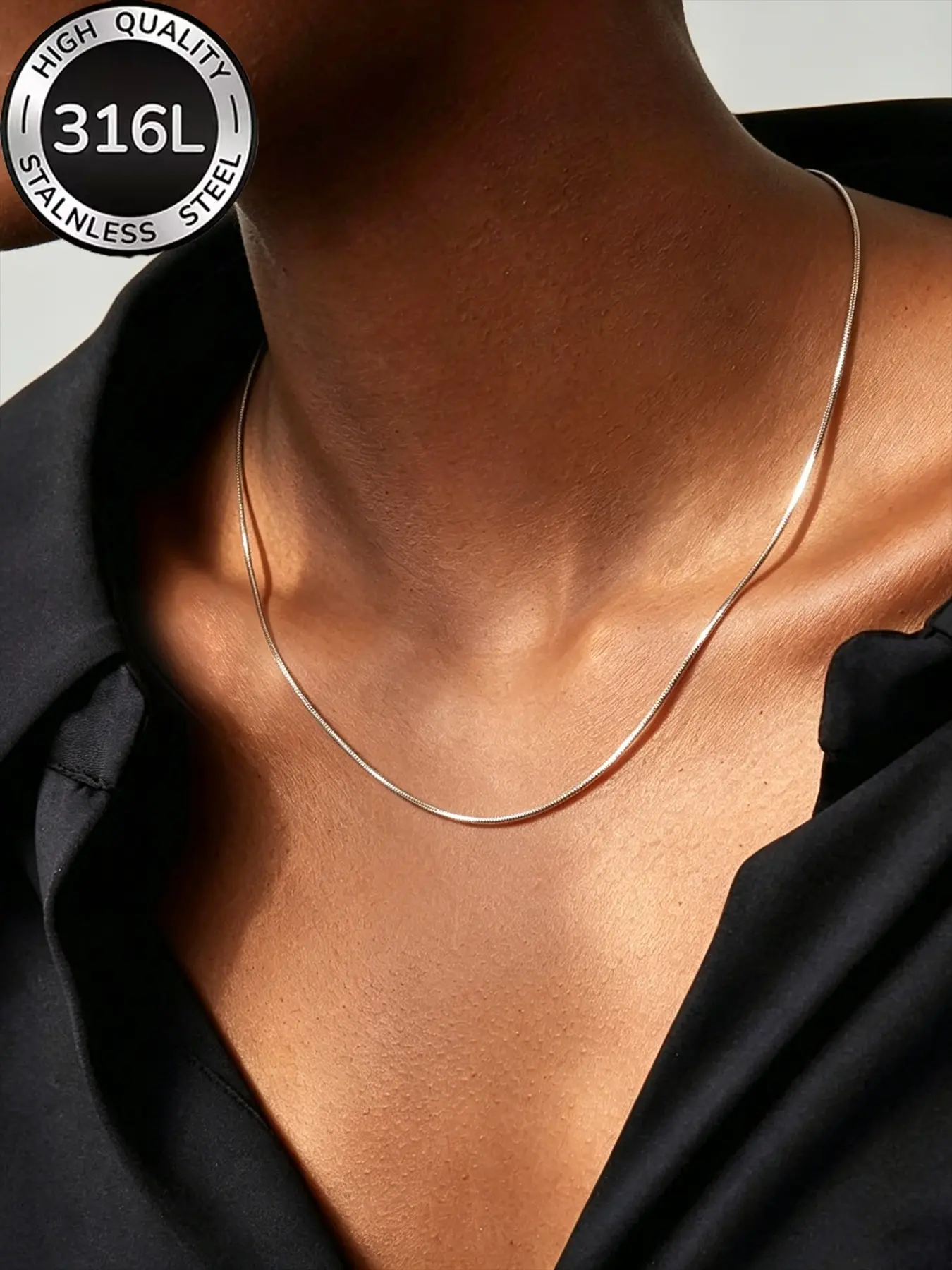 Women's Stainless Steel Chain Necklace, Elegant Simple Jewelry, Perfect for Daily Wear, Dating, Commuting, Halloween, Christmas Gift