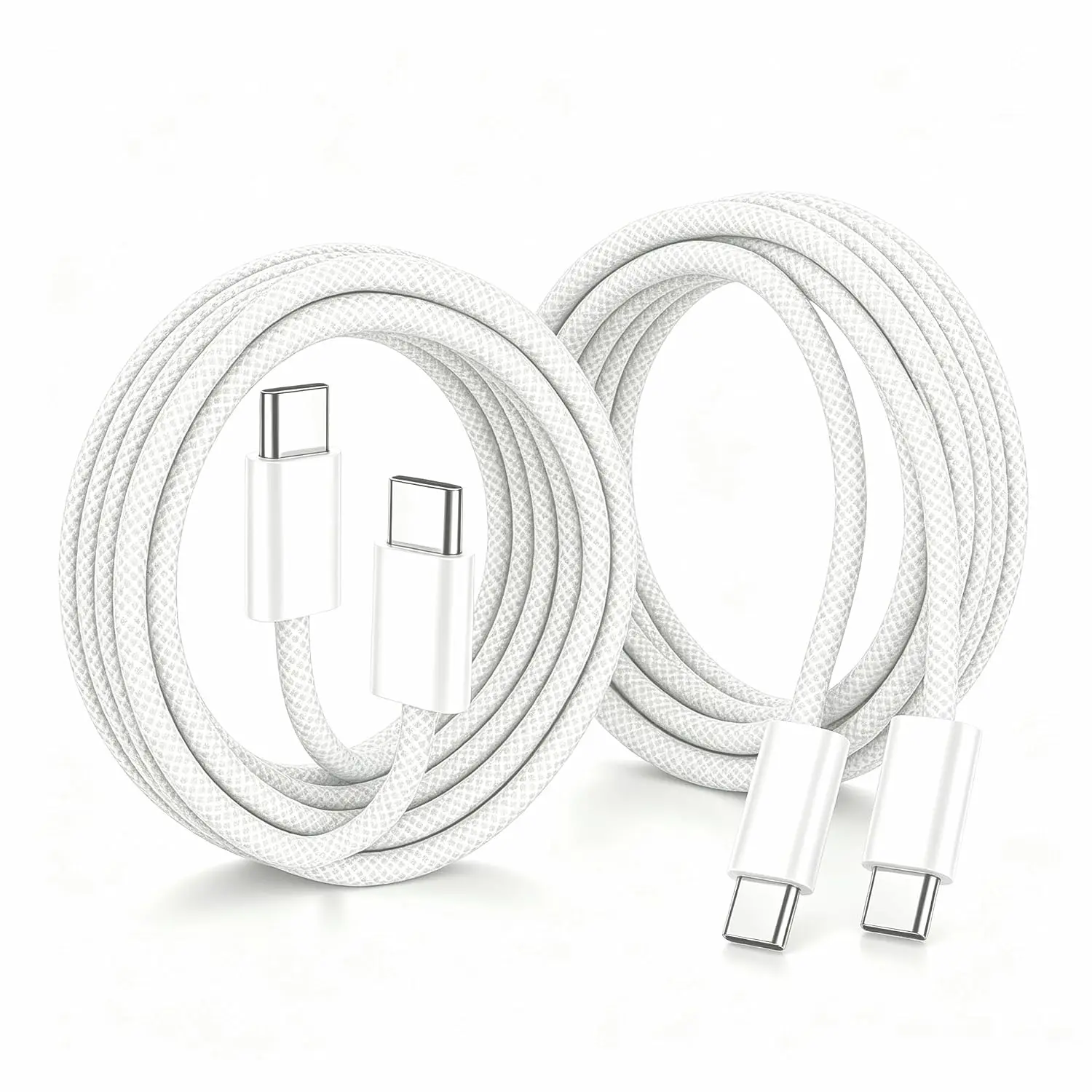 [2-Pack, 6FT] 60W USB C to USB C   , Nylon Braided Type C Charger Cord, PD 3.0 for  17/16/15 Pro Max/Plus, iPad Pro/Air, MacBook,  Charger