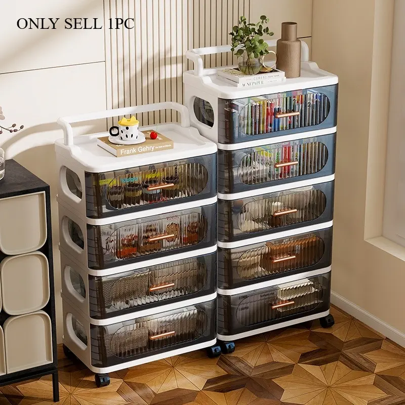 35cm front length, 28cm side width, 3/4/5-tier Plastic storage cabinet, lid-type storage box, drawer cabinet, snack cabinet, bedroom bedside table, living room storage cabinet, beautiful and durable, easy to assemble, household cabinet