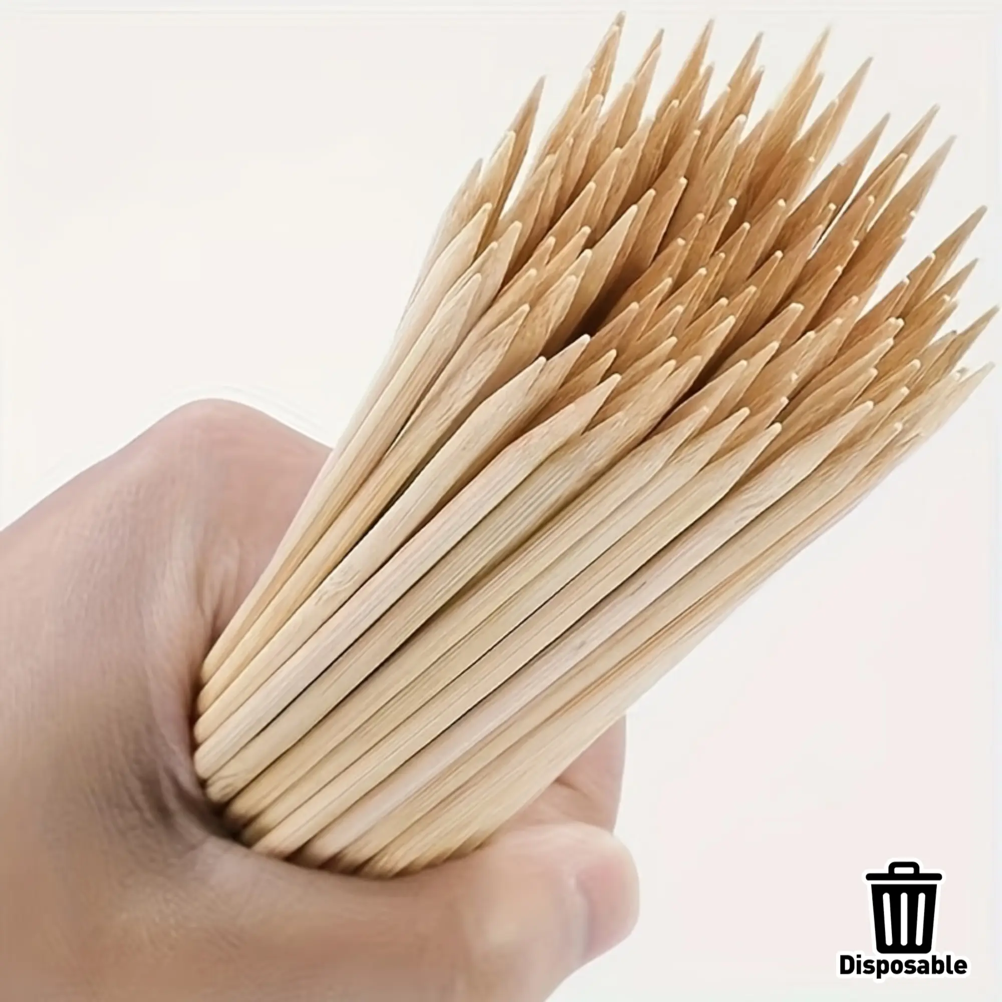 100/300/500pcs 2.5mm Thick Disposable BBQ Skewers, Household Bamboo Skewers for Outdoor Picnic, Chicken Skewers, Sausage Skewers, Meat Skewers, Barbecue Skewers, Lengths 15cm/5.9in, 25cm/9.84in, 30cm/11.81in