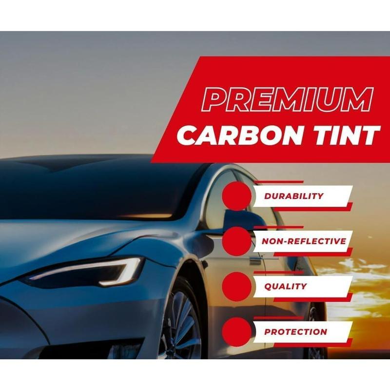35% Premium Carbon Car Window Tint Film 20in x10FT 2PLY, Charcoal UV Heat Blocking Pro Grade for Car Home Easy Shrink