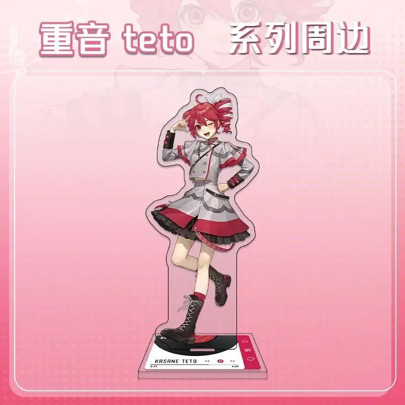 NEW Anime Kasane Teto Acrylic Stand Model Keychain Clothes Badge Backpack Pin Button Brooch Transparent Card Bookmark Decoration