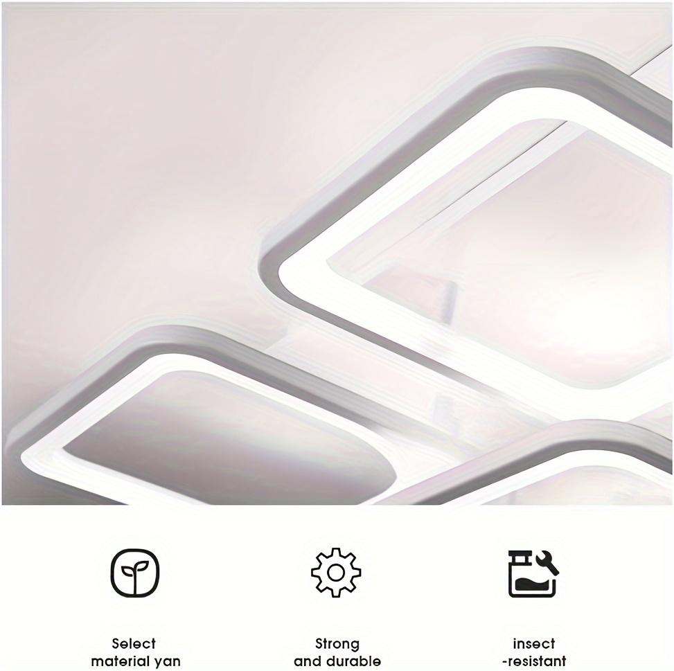 23.6 Inch 8 Square Modern Acrylic LED Recessed Ceiling Light, Dimmable with Remote Control for Kitchen Living Room Dining Room Bedroom, 3000K-6000K