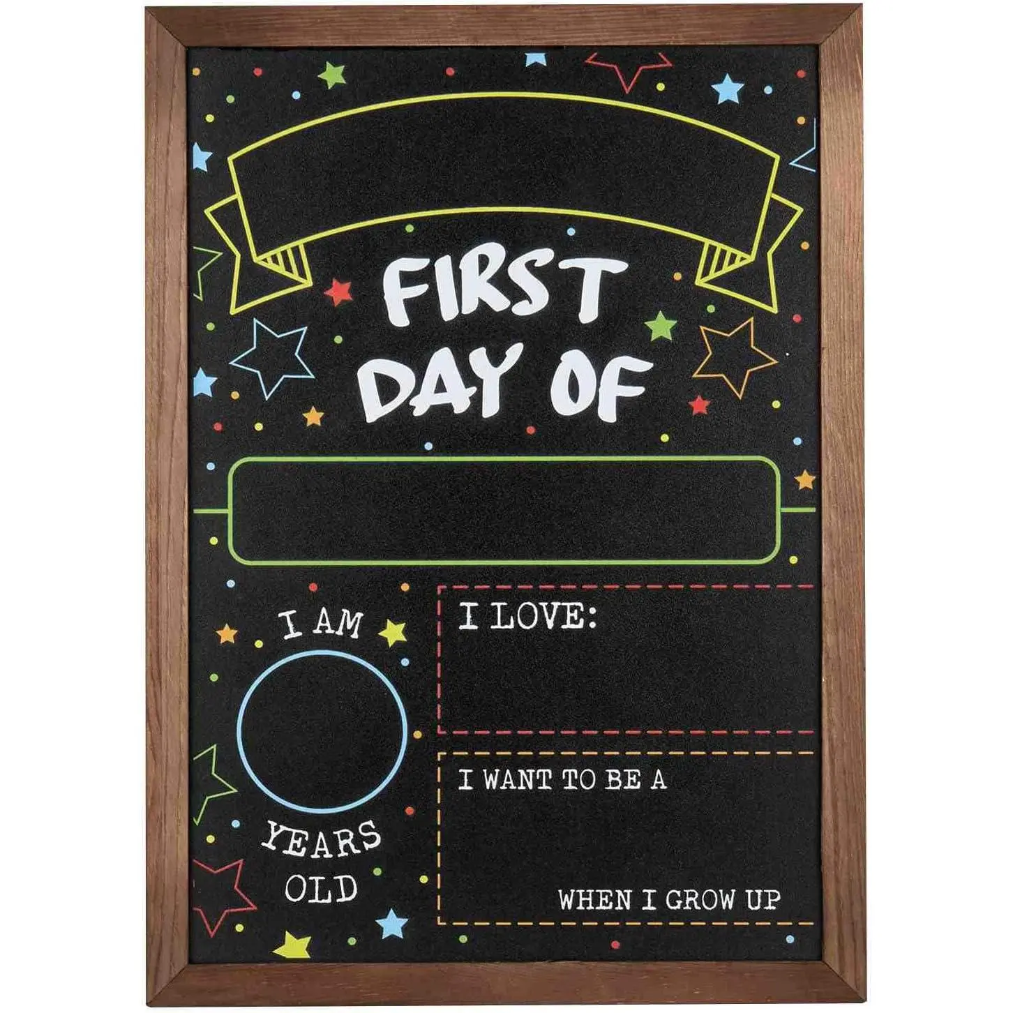 Double-Sided Last Day of School Chalkboard Sign with Frame, 14"x10" Classroom Decor Office Stationery for Chalk Use