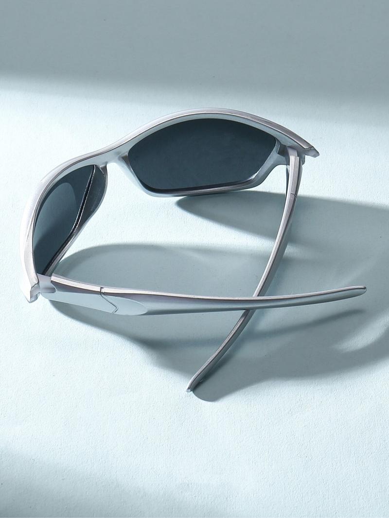 Unisex Vintage Y2k Style Sunglasses, Trendy Casual Sporty  Wrap Around Sunglasses for Everyday Use, Fashion Accessories for Outdoor Activities, Lightweight Durable Sunglasses