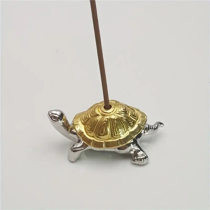 Creative Golden Turtle Lion Incense Holder, Japanese Water Droplet Concealed Incense Drag Rack, Antique-Style Small Incense Burner for Tea Ceremony Decorative Piece.