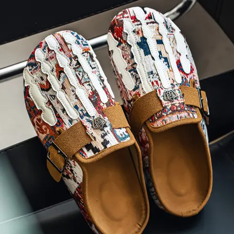 Runs two sizes small,Men's Fashion Skeleton Bone Mule Slides, Lightweight Canvas Loafers, All-Day Wear Casual Shoes for Daily, Travel & Office Footwear