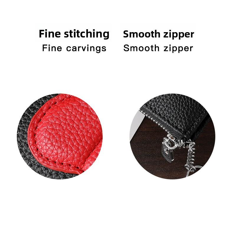 Heart-Shaped Mini Coin Purse – Cute Keychain Wallet for Women, Small Zipper Card Holder for Coins, Cash & Keys, Everyday Essential, Black with Red Heart Design