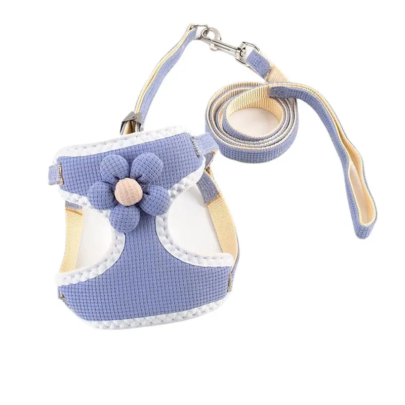Small Dog Vest Harness with Anti-Escape Design, PVC-PU-Poly Material, Safe Fit, SM Size, for Bichon Teddy, Ideal for Secure Walks
