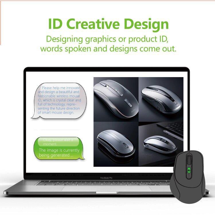 AI Smart Mouse D8 Wireless Bluetooth Rechargeable Mouse Artificial Intelligence Voice Typing Writing Translation Drawing Mouse