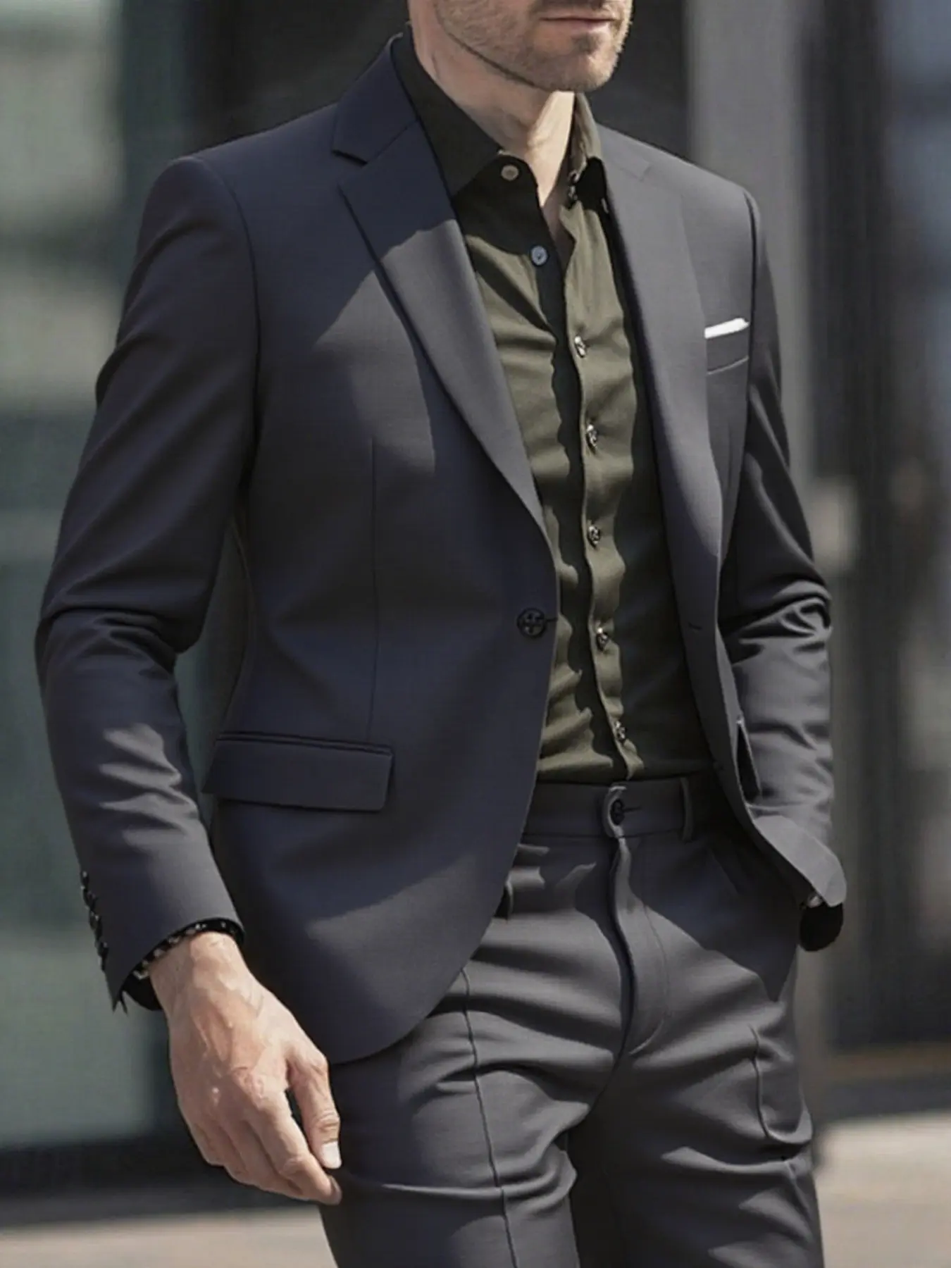 Men's Suit 2pcs Set, Slim-Fit Long Sleeve Jacket And Pants, Elegant Attire for Wedding, Party, Dinner And Formal Occasion