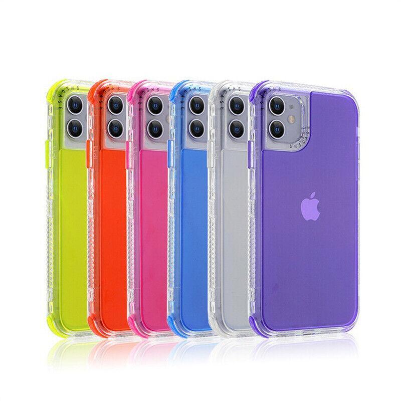 [Freeship] Acrylic Clear Defender Colorful Case For iPhone 16 Pro Max 15 14 Plus 13 12 11 Pro Max Hybrid Shockproof Heavy Duty Phone Cover