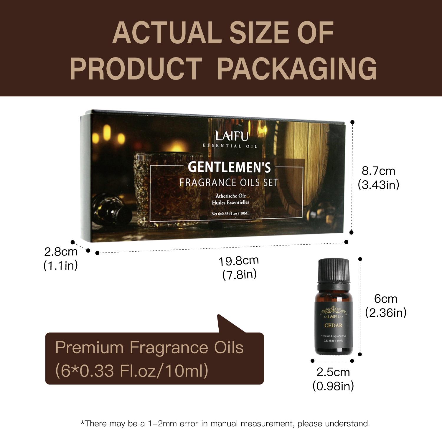 Water Soluble Essential Oils Kit: Sandalwood, Cedarwood, Leather, Sweet, Rum, Eau De Cologne, 6x10ml