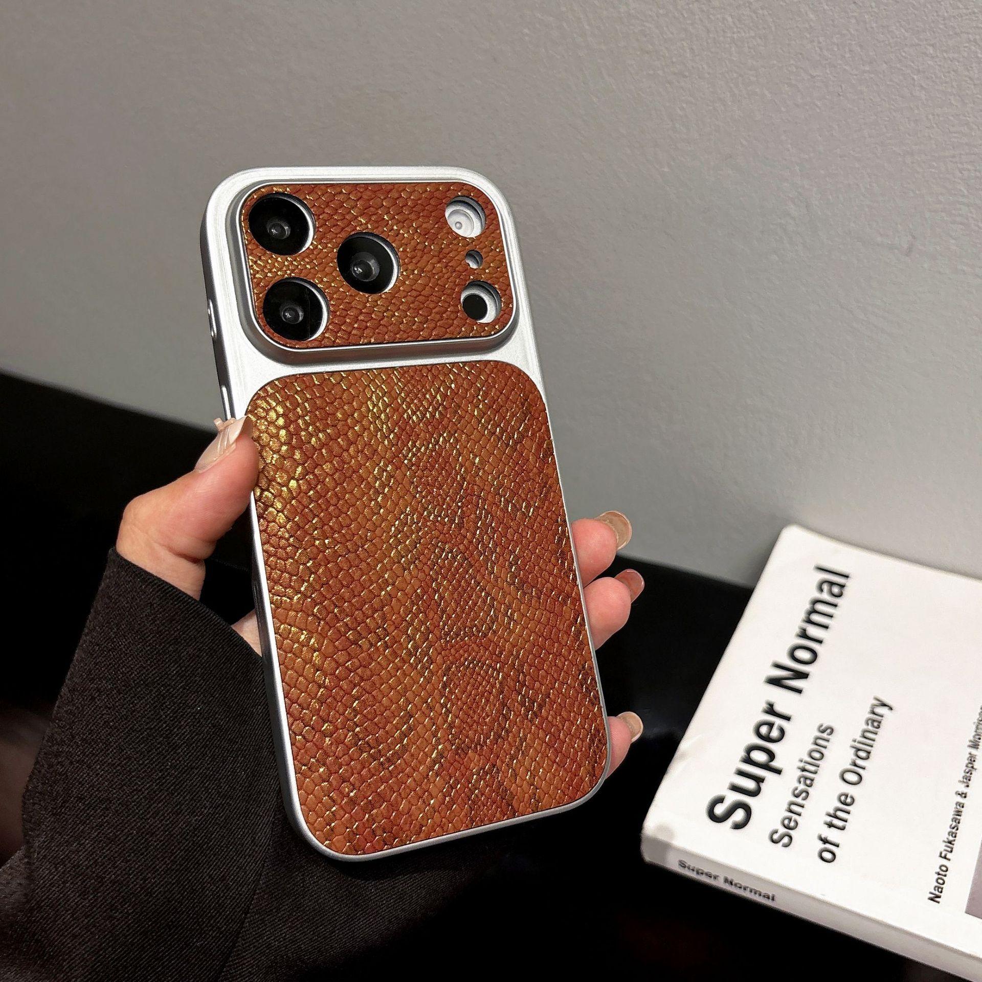 Crocodile Skin Pattern Glitter Phone Case for iPhone 17 Pro Max, 16 Pro, 15 Pro, Precise Cutouts