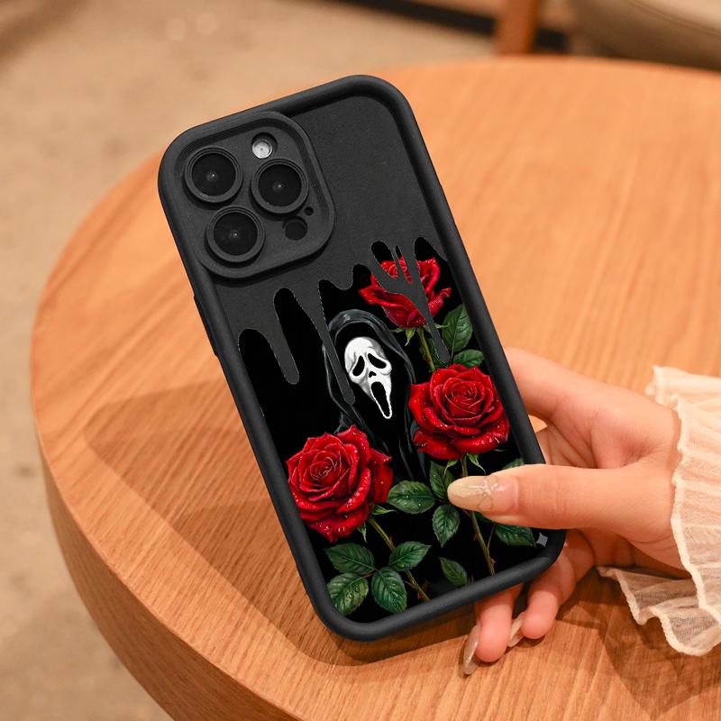 Scream Mask with Red Roses and Dripping Black Background for iPhone17/17PROMAX/17PRO/16/15/14/13/12/GALAXYS21/S22/S23/S24 Celestial Eye Layered Phone Case flexible and durable Cool trend BOBOJT641003 Scream Mask with Red Roses and Dripping Black Background for iPhone17/17PROMAX/17PRO/16/15/14/13/12/GALAXYS21/S22/S23/S24 Celestial Eye Layered Phone Case flexible and durable Cool trend BOBOJT641003
