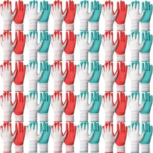 32 Pairs Garden Gloves  Women Ladies' Gardening Gloves Bulk Breathable Rubber Coated  Yard Garden Protective Work Tools Universal One Size Outdoor Indoor Protective Work with Grip