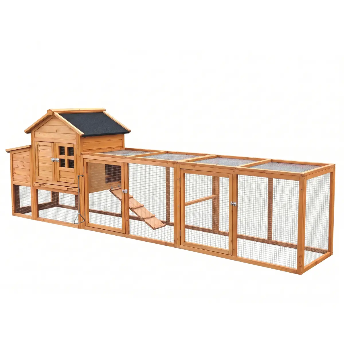 Aobtkel Large Chicken Coop with Run and Nest Box and Removable Tray, Hen House for 4-6 Chickens, Outdoor Weatherproof Small Animal Cages