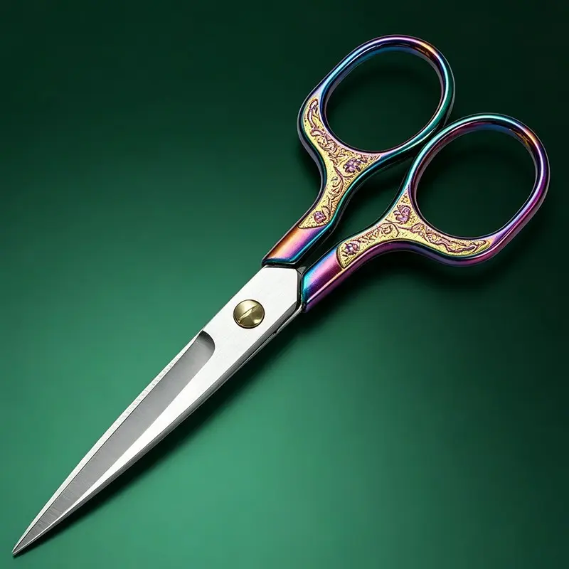 Vintage Flower Pattern Stainless Steel Scissors, Multipurpose Household Scissors, Multi-functional Scissors for Cutting Paper, Sewing, Crafting