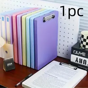 A4 Plastic File Organizer Folder with Clip, Multifunctional Writing Board for Exams, Music Sheets & Office Use, Durable Material for Students & Pros