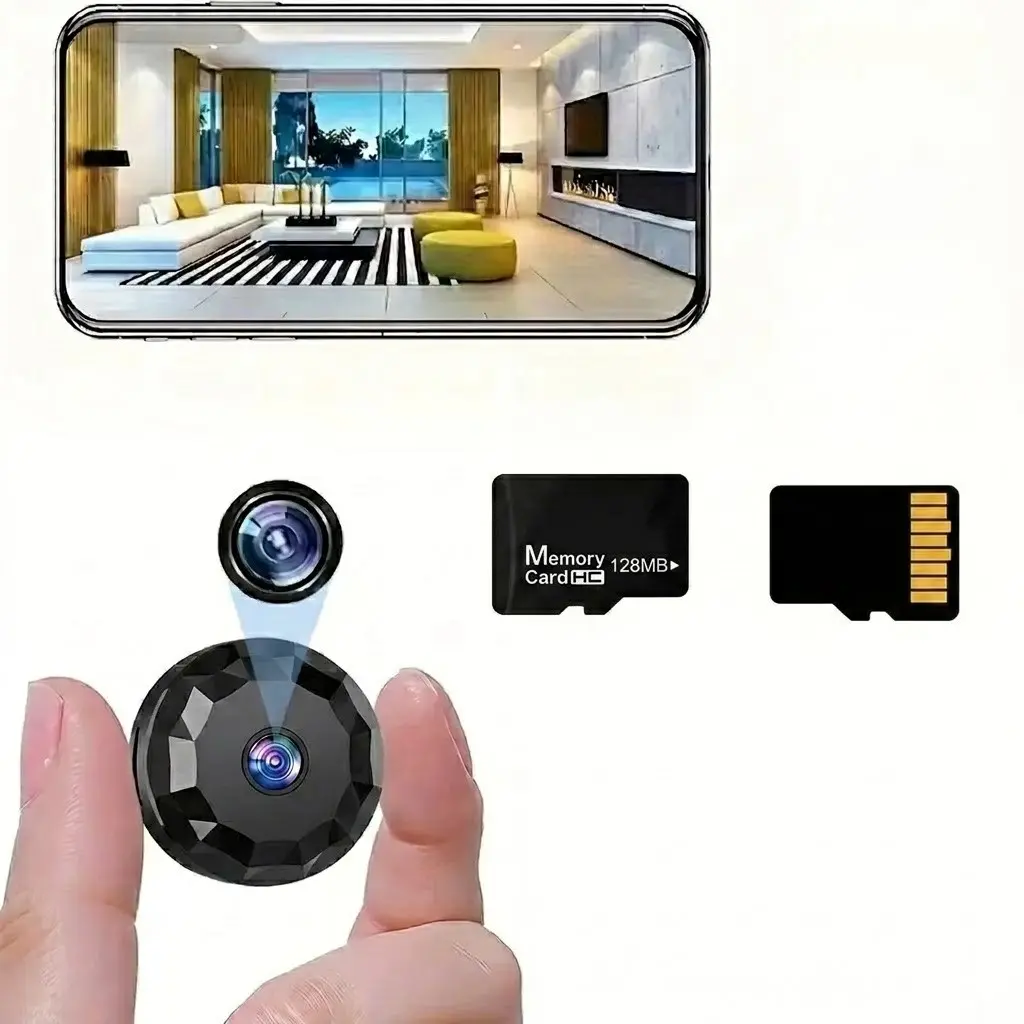 Smart Wireless Camera 2.4GHz WiFi, Home Security Baby Monitor, Long Battery Life, Motion Detection Alarm, Real-Time Recording, 128mb Memory Card