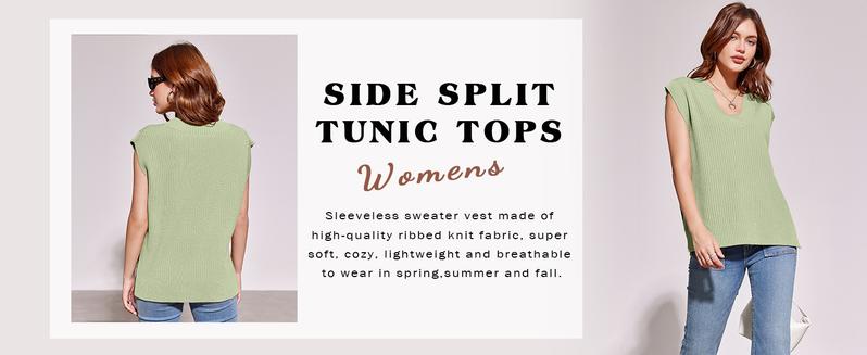 Saodimallsu Womens V Neck Sweater Vest Oversized Ribbed Knit Sleeveless Casual Loose Fit Pullover Tank Top