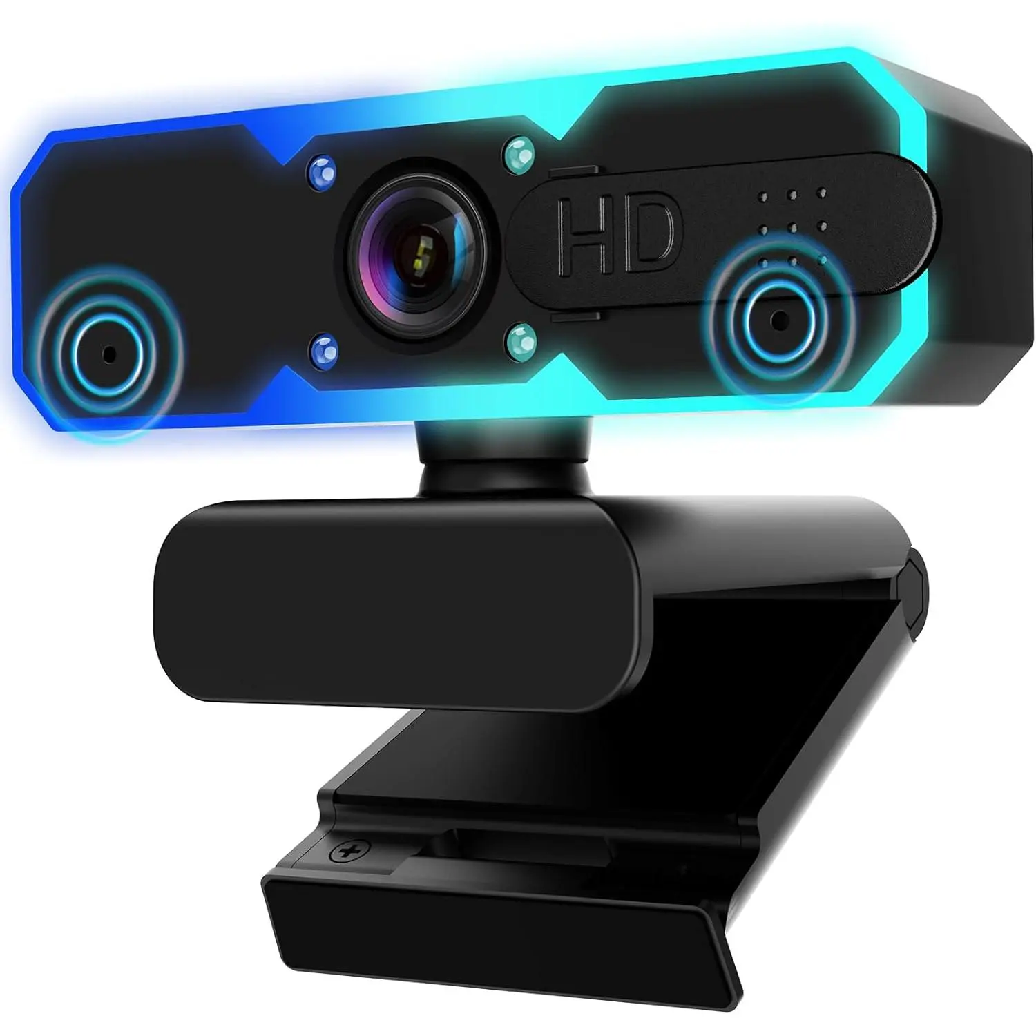 1080P 60FPS Streaming Camera Webcam with Microphone and Fill RGB Light,Autofocus,Work with Laptop/Desktop /Winsdows/ OS/PC  for Camera