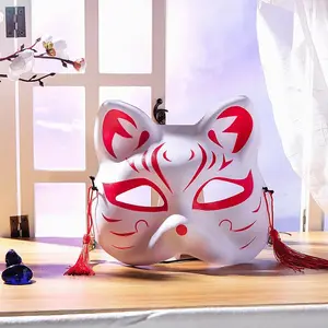 Cos Japanese Wind Half Face Cat Mask Anime Fox Fox Demon Festival Makeup Show Dance Mask Modeling