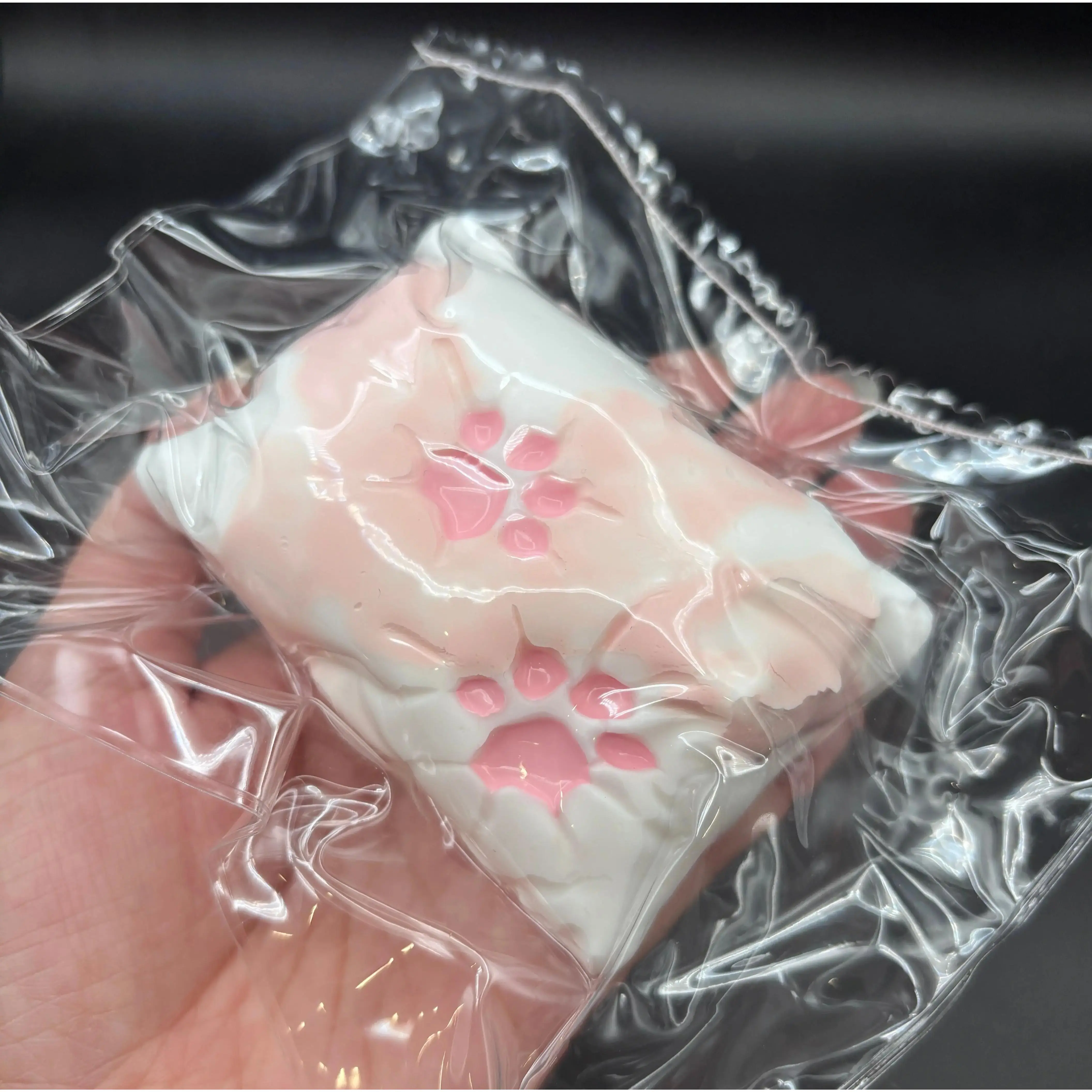 Taba Squishy Toy, Frozen Butter-Textured Strawberry Pillow Cat Paw Stress Relief Toy (see product description)