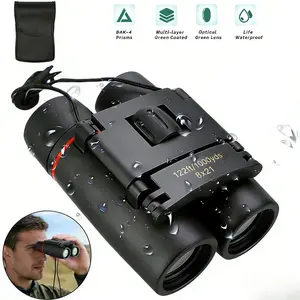 Compact Binoculars & High Powered Portable HD Vision Wide Clear View Lightweight Durable Foldable Design for Outdoor Adventures for Bird Watching, Cruise Ship, Travel, Hunting Essentials (Black, 8×21)`