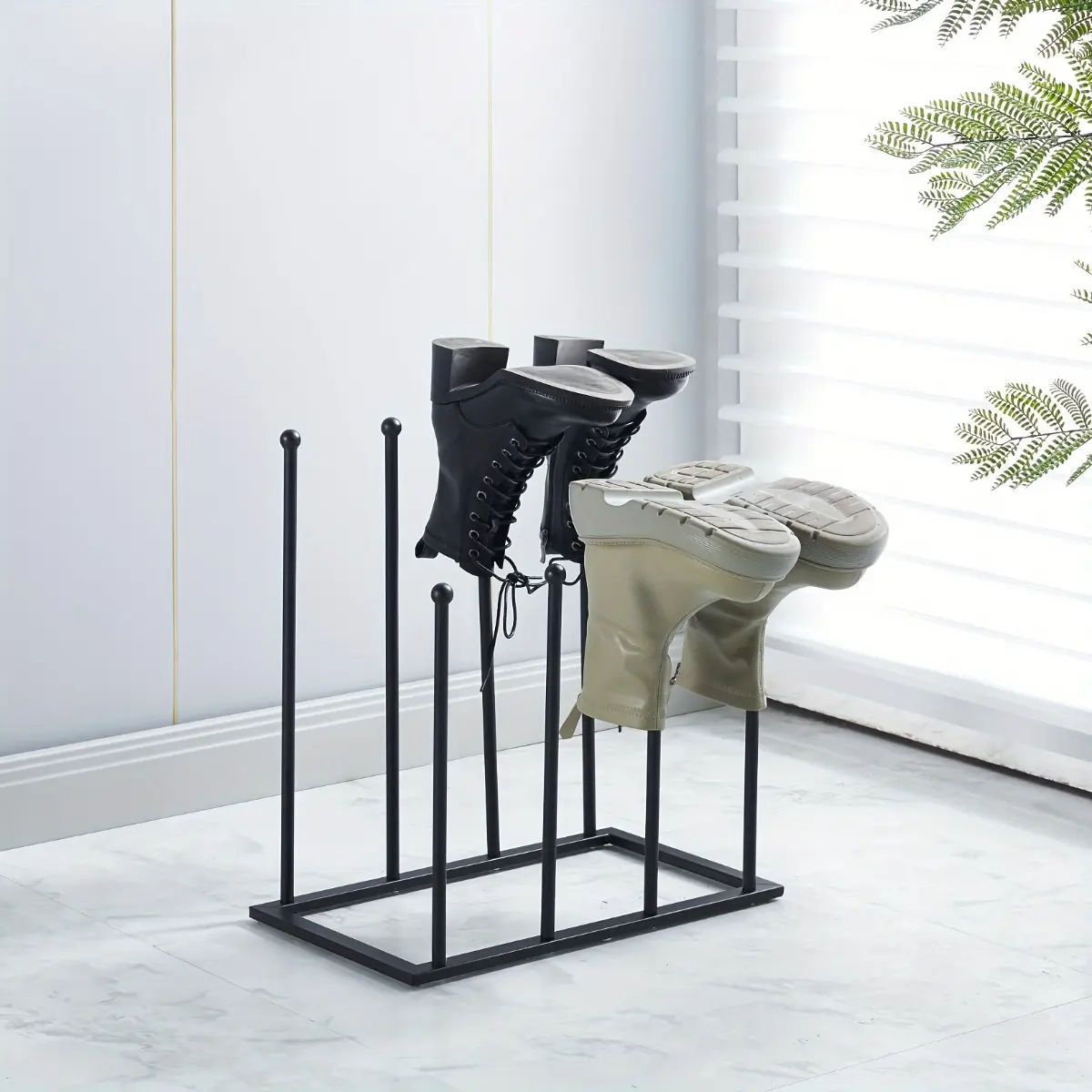 Must-Have Freestanding Metal Rain Boot Storage Rack, Trending Inverted Boot Drying Stand for Tall Boots & Waders, Viral Space-Saving Mudroom Organizer for Entryway & Closet, Game Changer Heavy-Duty Rustproof Footwear Rack for Home